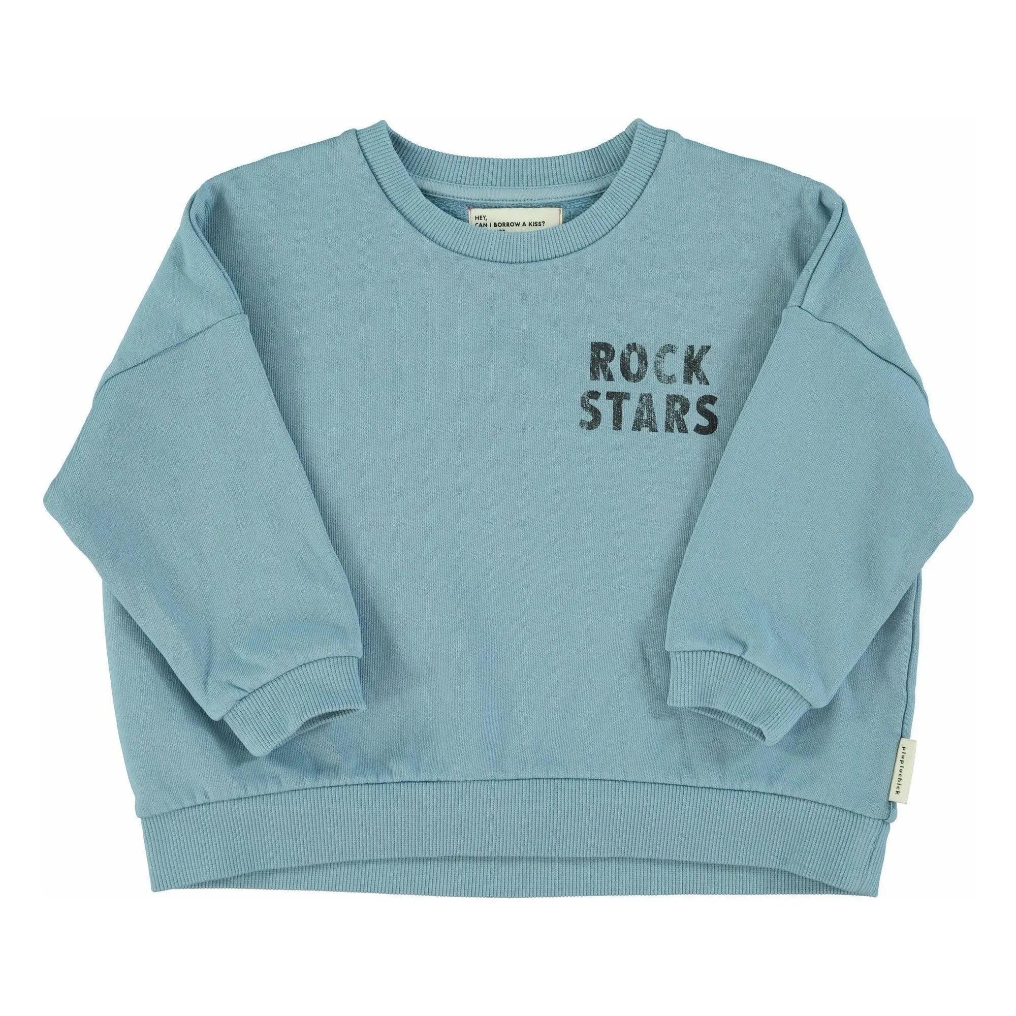 Piupiuchick - Rock Stars organic cotton sweatshirt | Blue