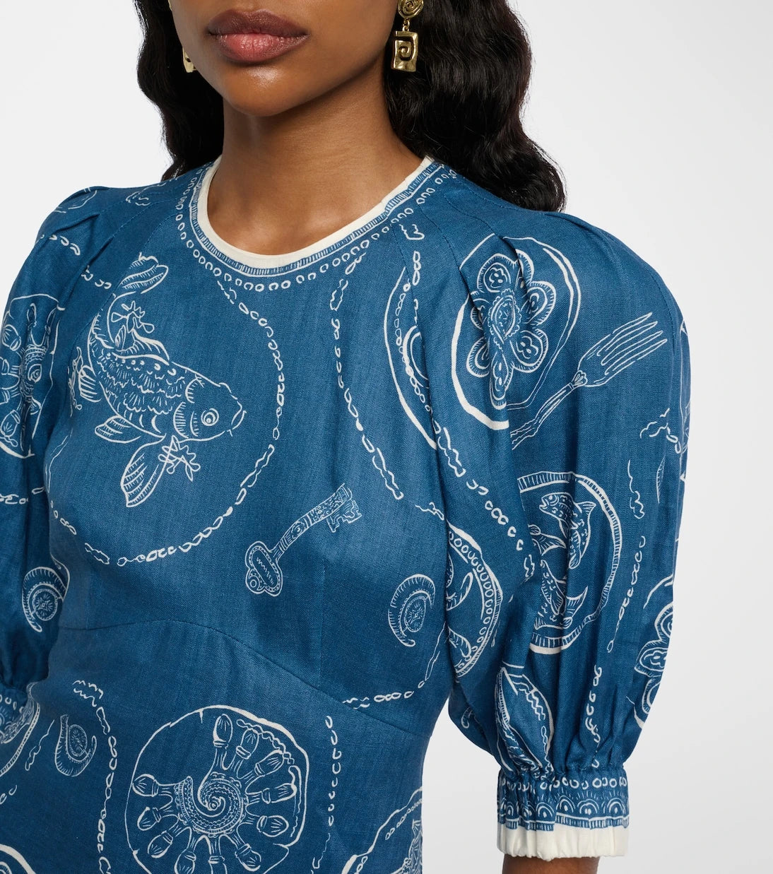 Alémais - Lucky printed linen midi dress