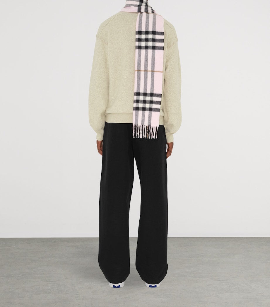 Burberry Pink Cashmere Check Scarf