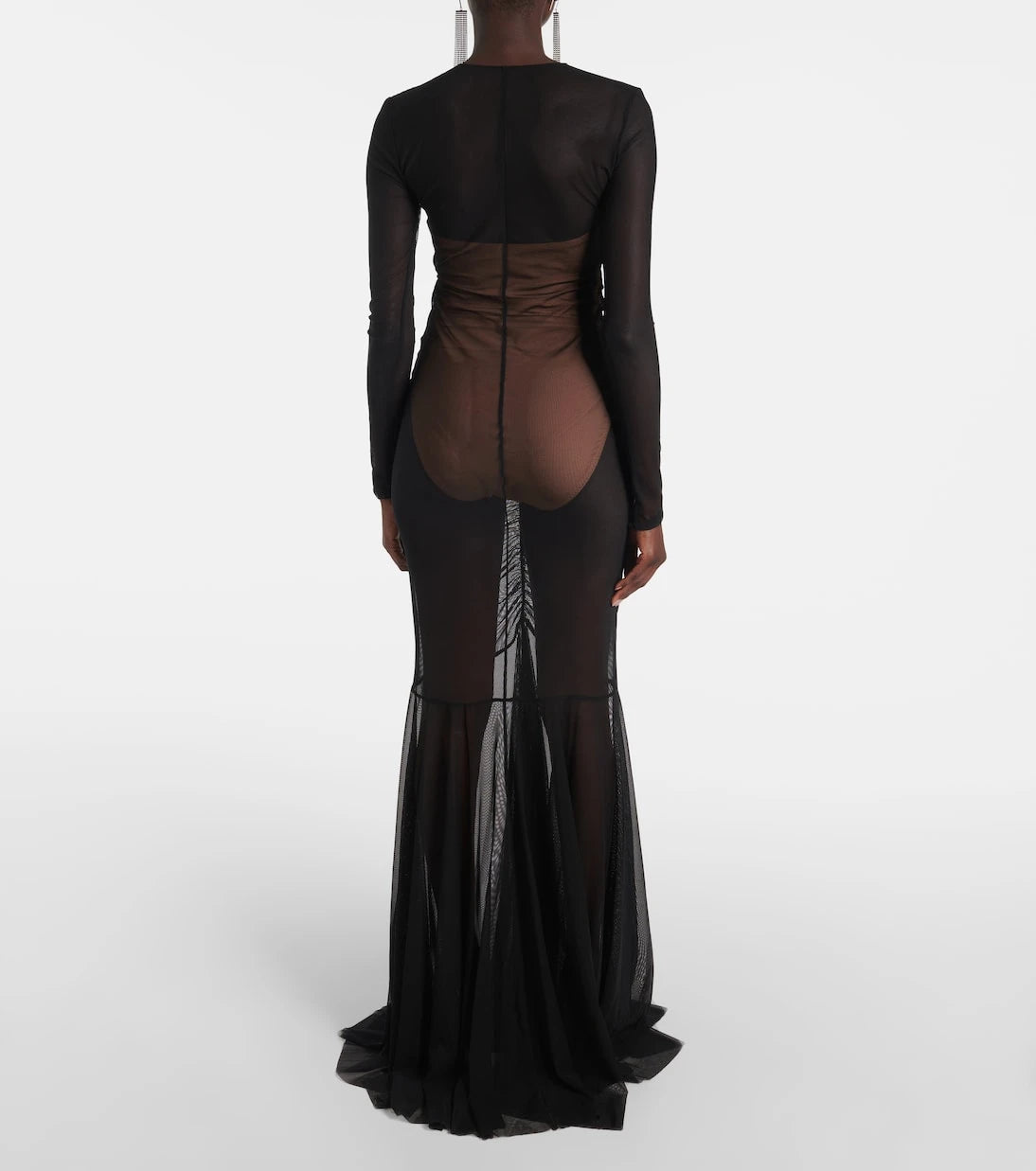Norma Kamali - Shirred sheer gown