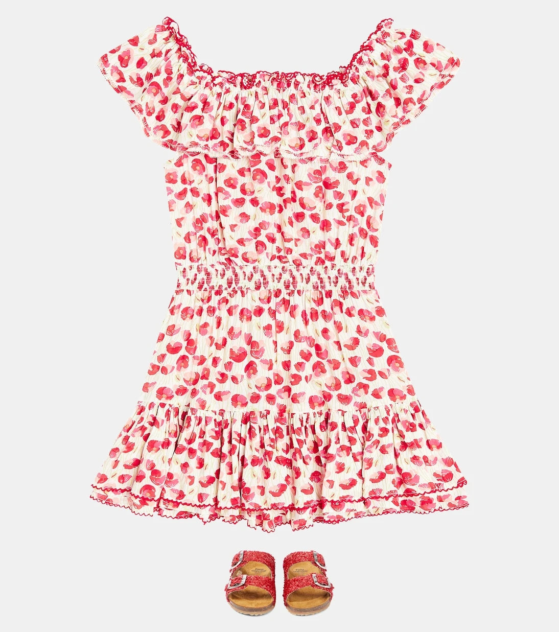 Poupette St Barth Kids - Bella printed ruffled dress