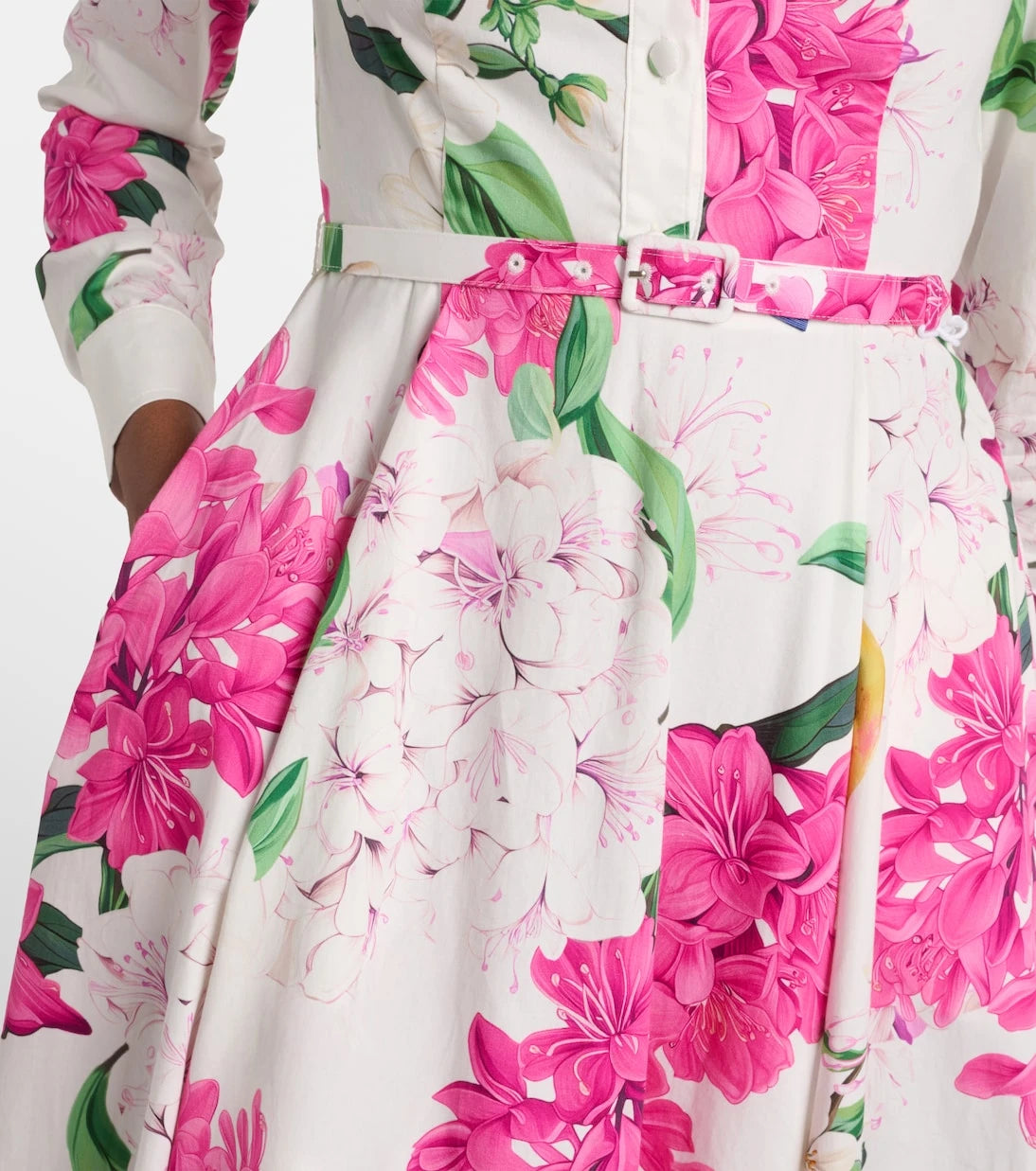 Leo Lin - Zara belted printed cotton midi dress