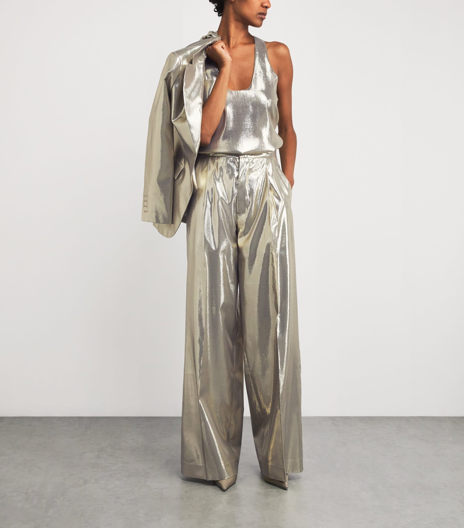 SASUPHI Gold Silk-Blend Tank Top