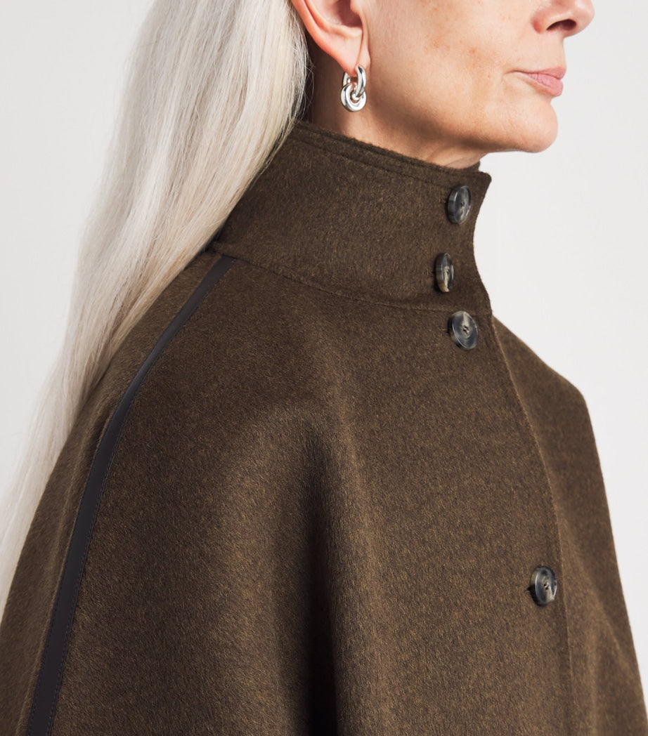 Green Wool-Cashmere Cape