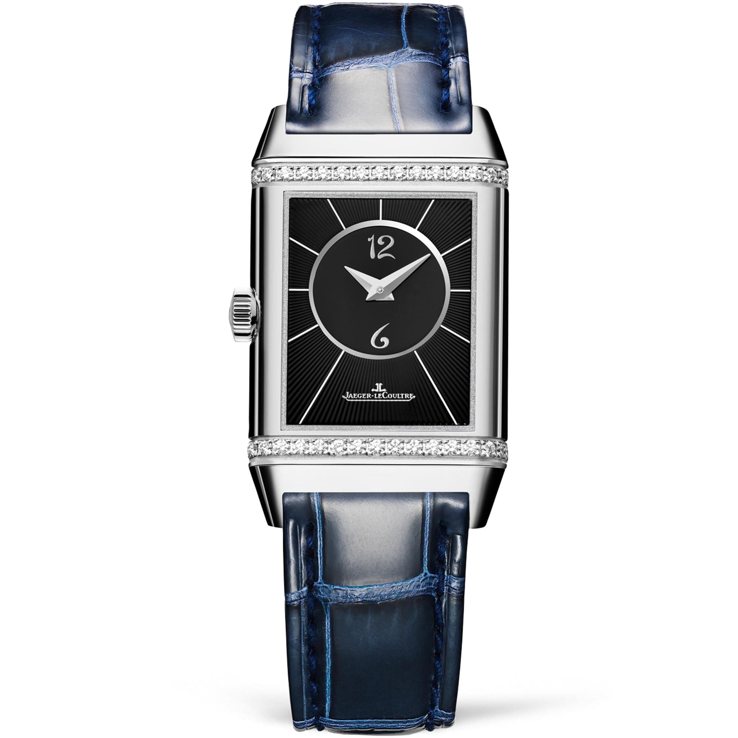 Stainless Steel and Diamond Reverso Classic Duetto Watch 24.4mm