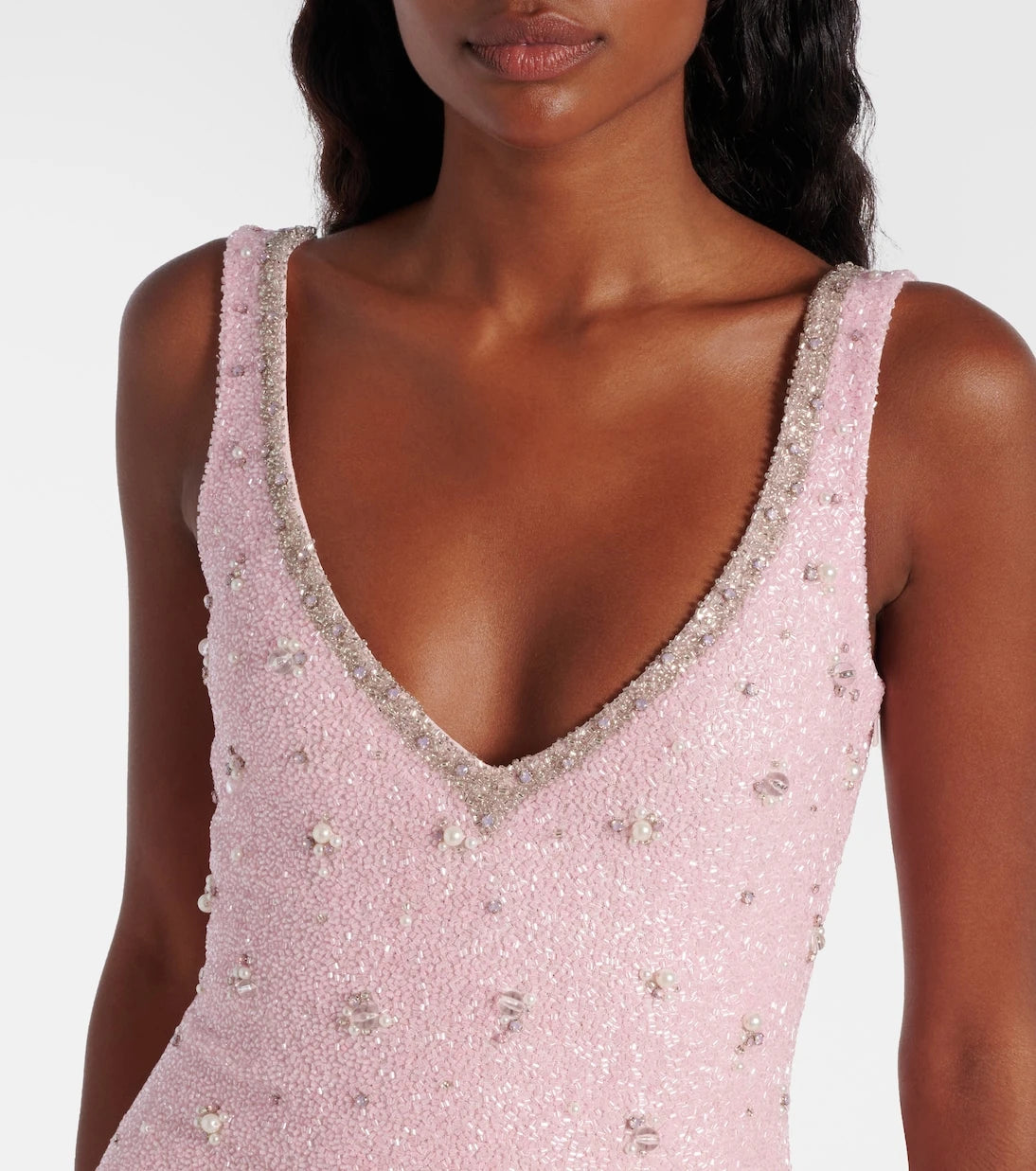 Clio Peppiatt - Coralina crystal-embellished minidress
