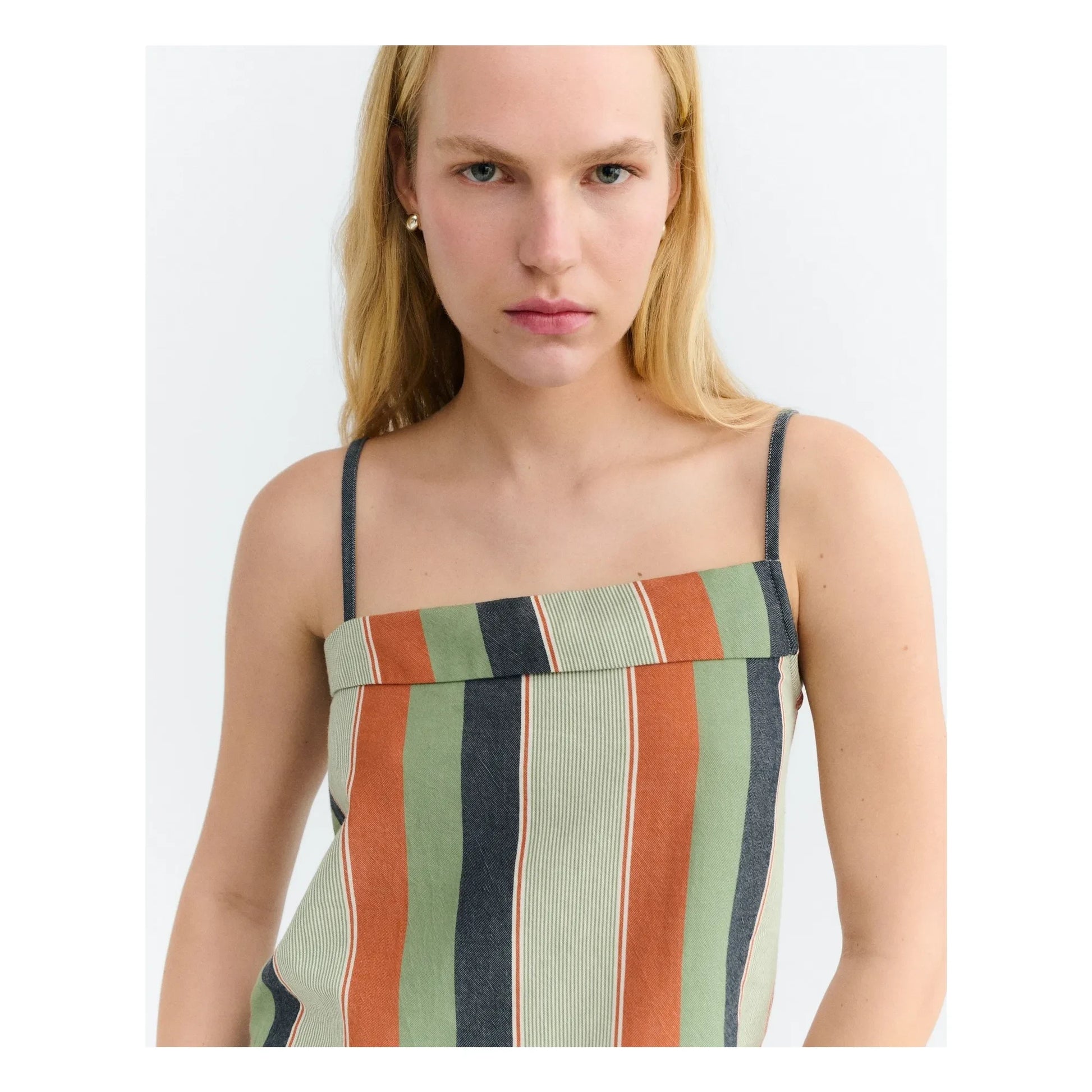 Thinking Mu - Raida Stripes Organic Cotton Top | Orange