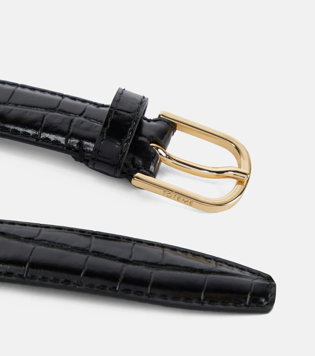 Toteme - Slim croc-effect leather belt