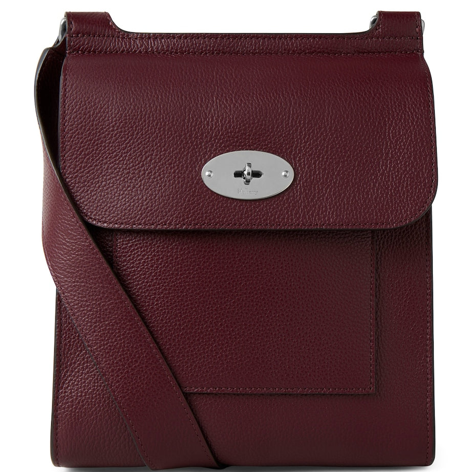 Mulberry Burgundy Leather Antony Messenger Bag