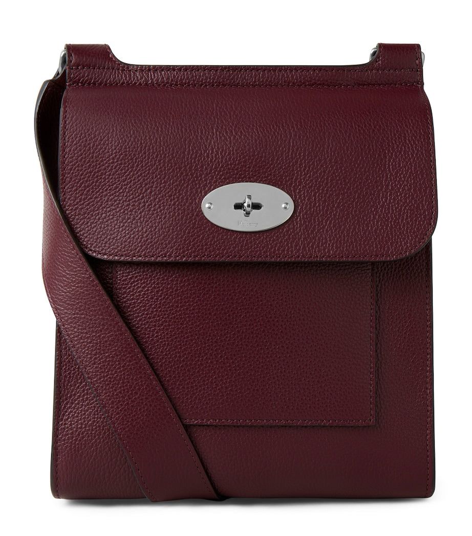 Mulberry Burgundy Leather Antony Messenger Bag
