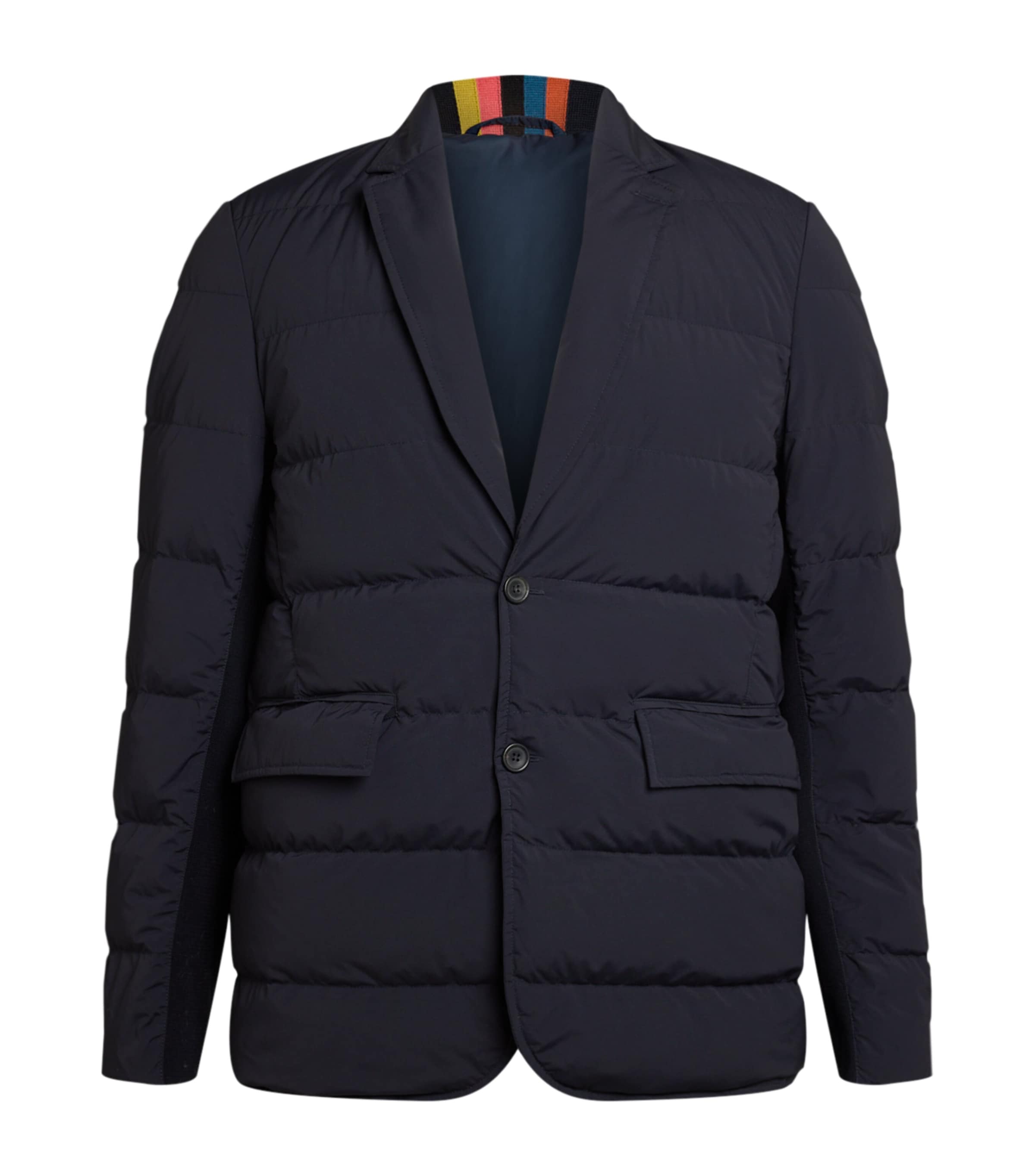 Navy Water-Repellent Hybrid Down Jacket