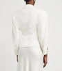 White Wool-Blend Crepe Jacket