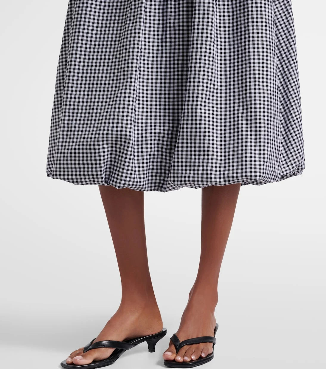 Bananhot - Alba gingham cotton poplin midi skirt