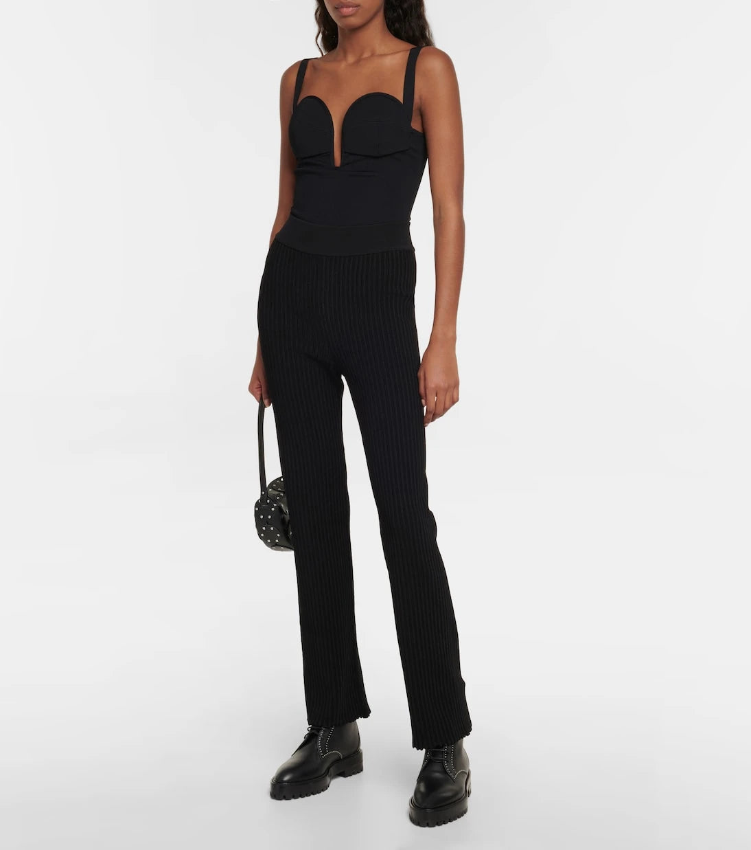 Alaïa - Ribbed-knit straight-leg pants