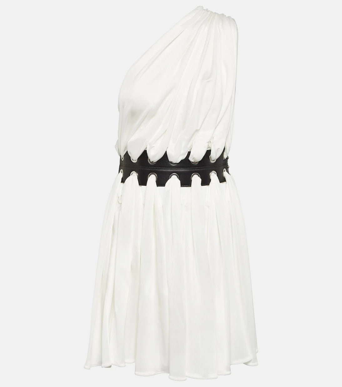 Alaïa - فستان قصير بأطراف جلدية