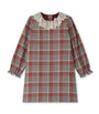 Bonpoint Burgundy Check Print Dress (10-14 Years)