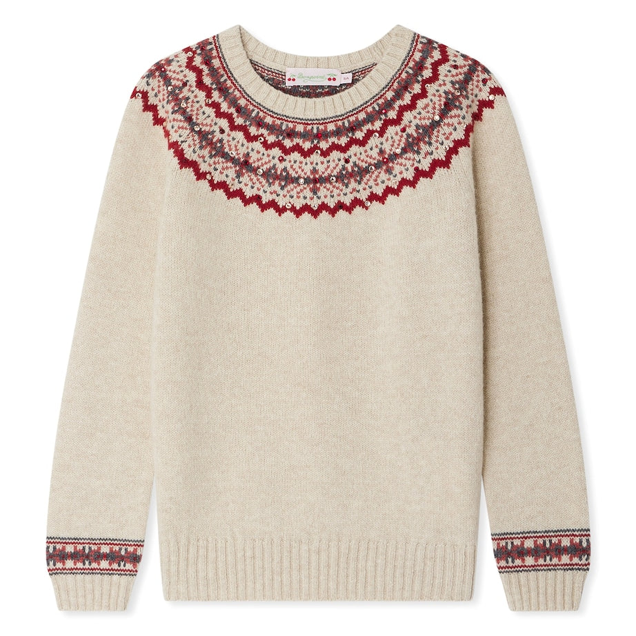 Jacquard Rhinestone-Detail Jamon Sweater (4-8 Years)