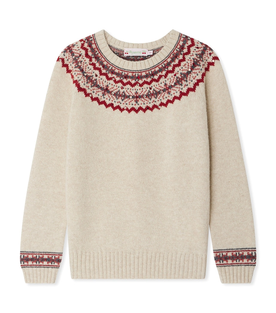 Jacquard Rhinestone-Detail Jamon Sweater (4-8 Years)