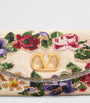 Valentino Garavani Multi Linen Beaded Vain Soft Clutch Bag