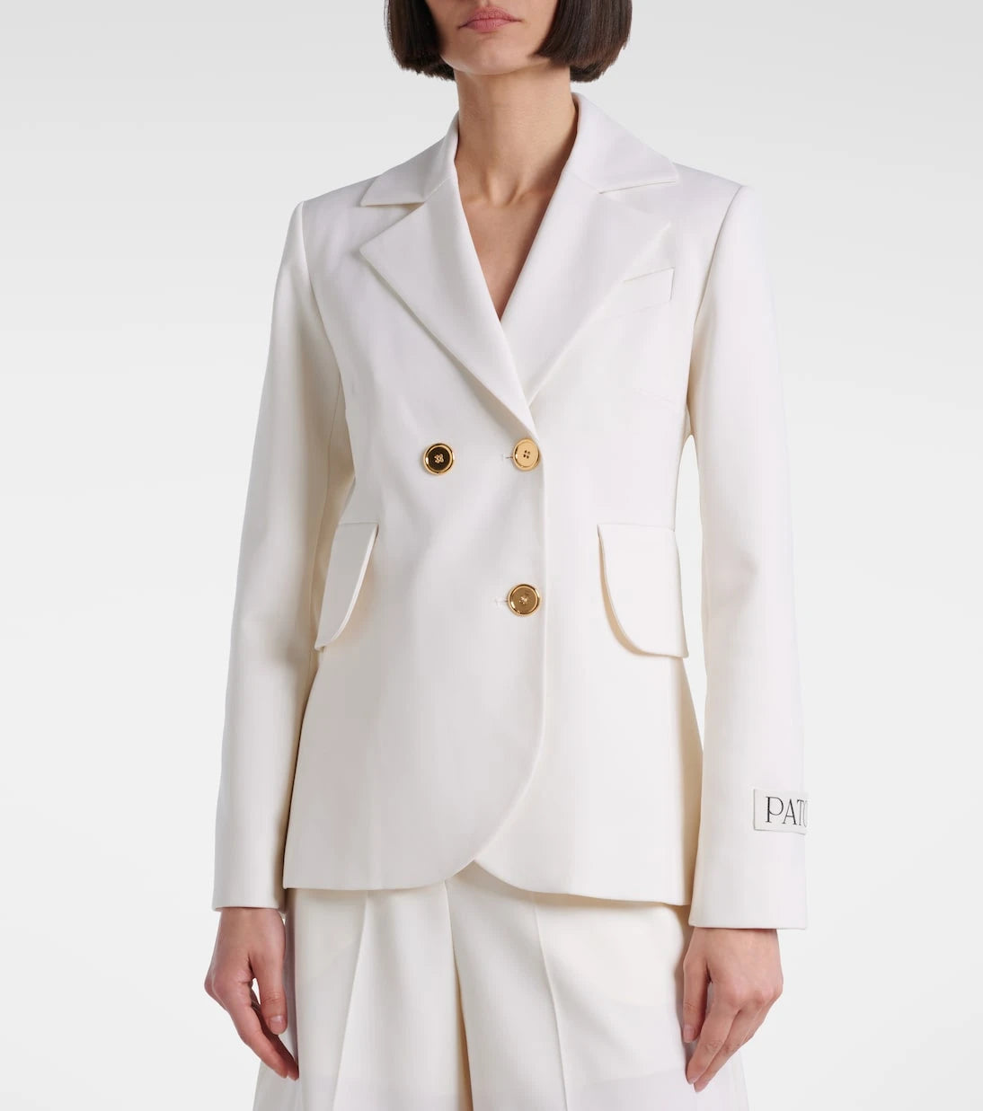 Patou - Double-breasted belted wool-blend blazer
