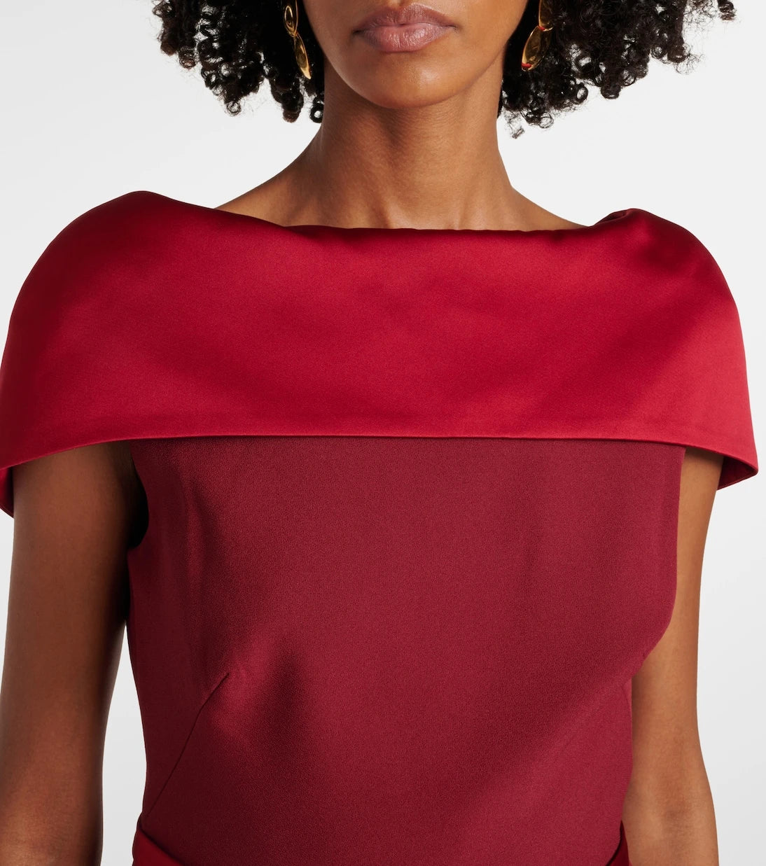 Safiyaa - Rella draped peplum heavy crêpe midi dress