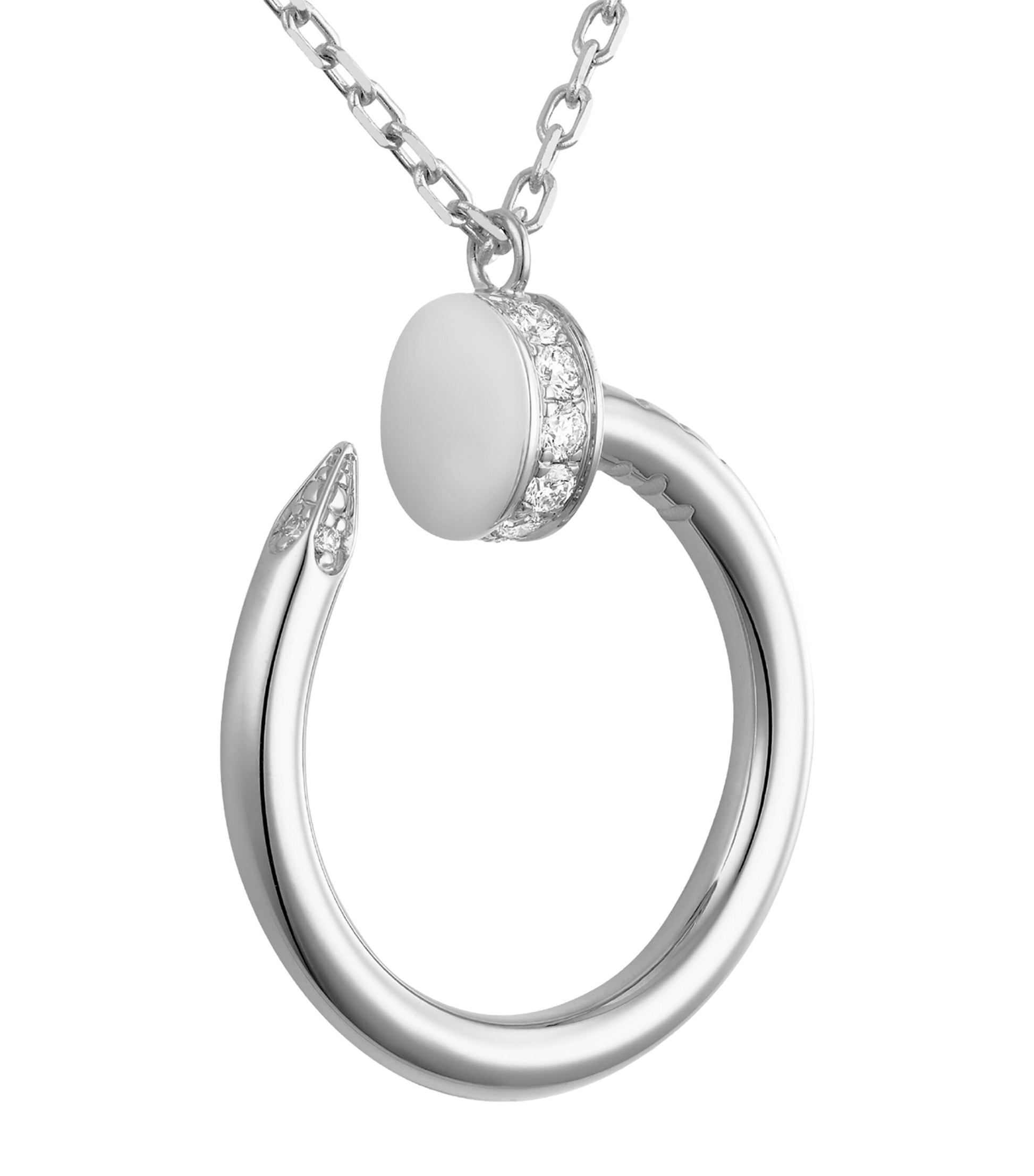 Cartier White Gold and Diamond Juste un Clou Necklace