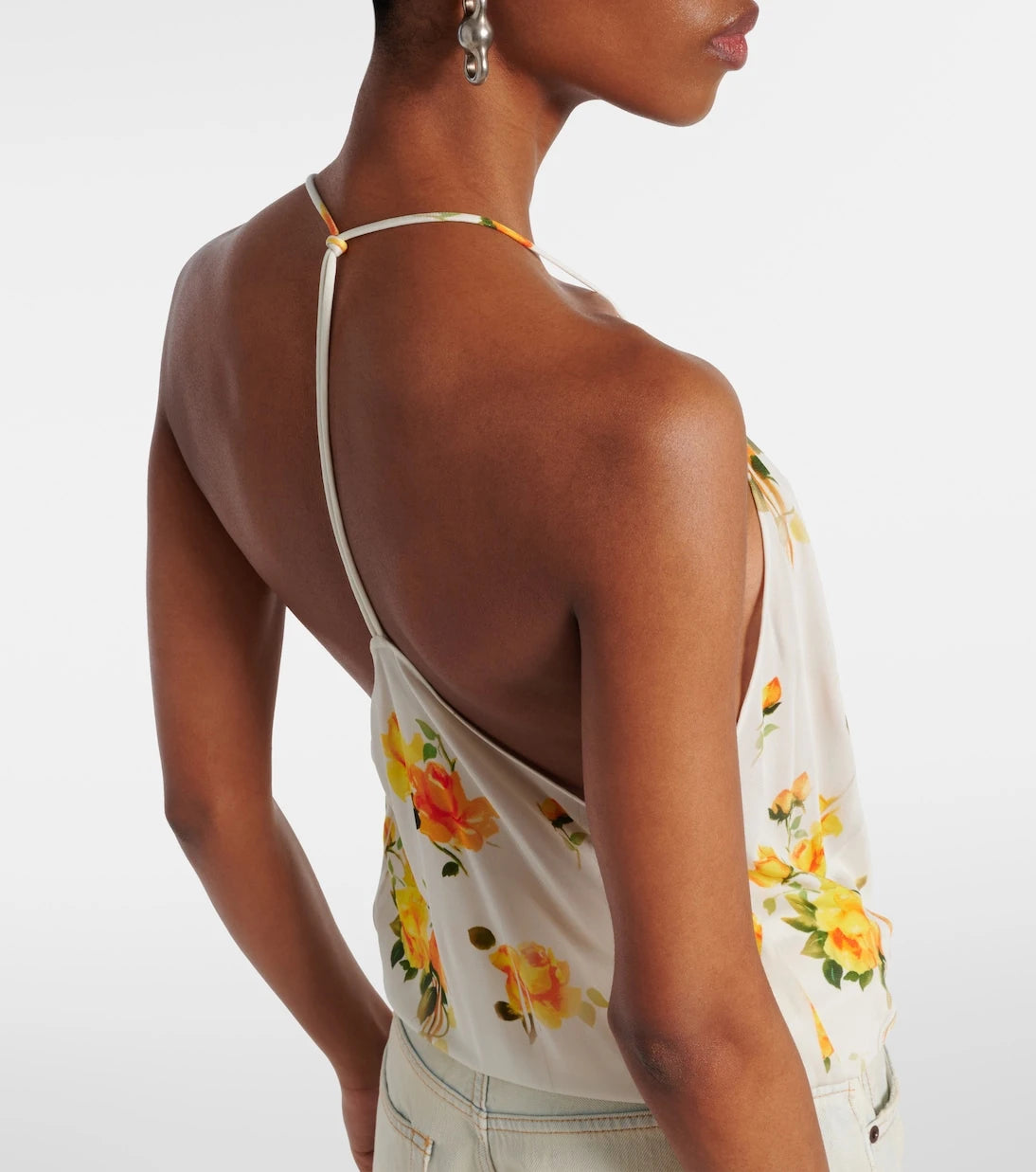Acne Studios - Floral draped jersey top