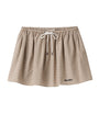 Brown Cotton Poplin Check Mini Skirt
