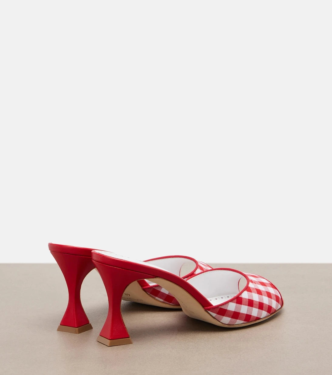 Manolo Blahnik - Jadara leather-trimmed gingham mules