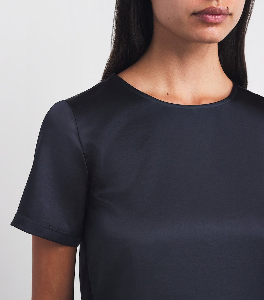 Weekend Max Mara Blue Satin-Front T-Shirt