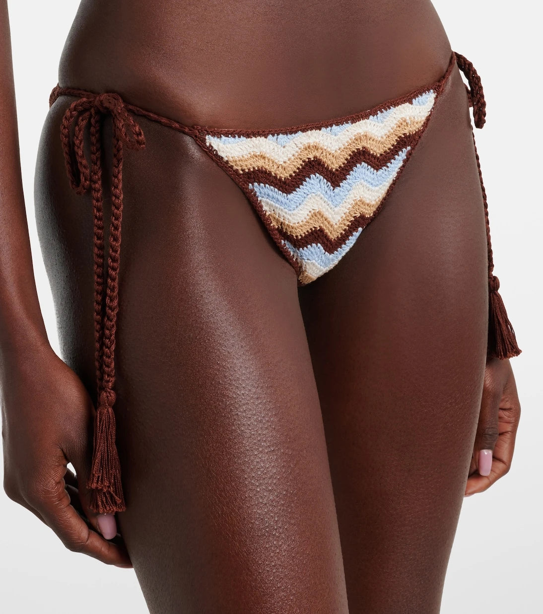 Anna Kosturova - Summer Chevron crochet cotton bikini bottoms