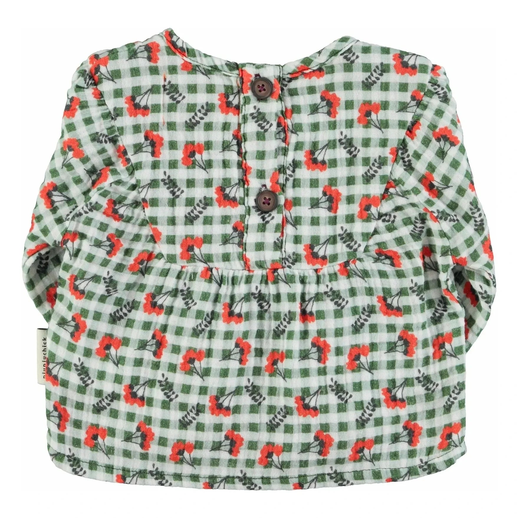 Piupiuchick - Blouse Carreaux Fleurs | Green