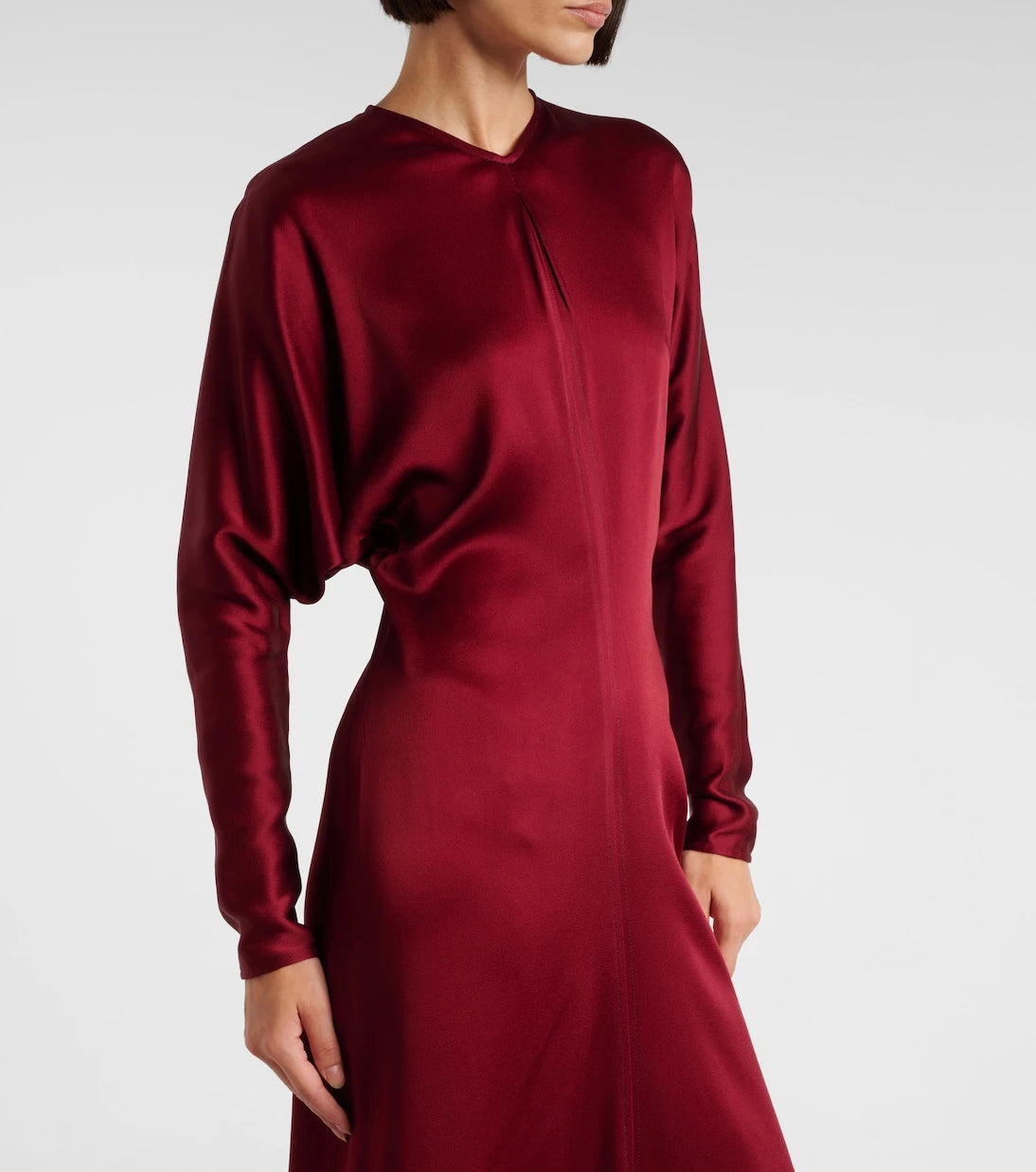 Victoria Beckham - Draped crêpe satin midi dress