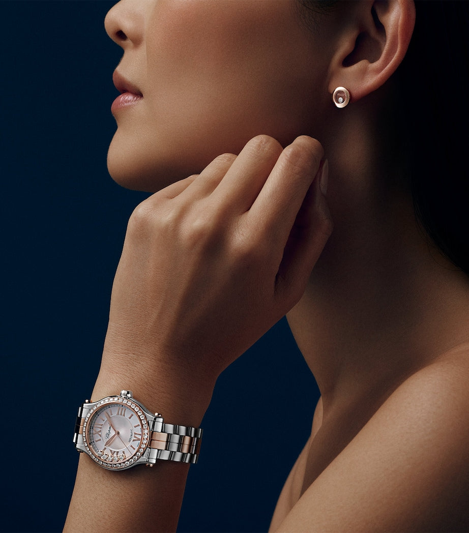 Chopard Rose Gold, Stainless Steel and Diamond Happy Sport Automatic Watch 33mm