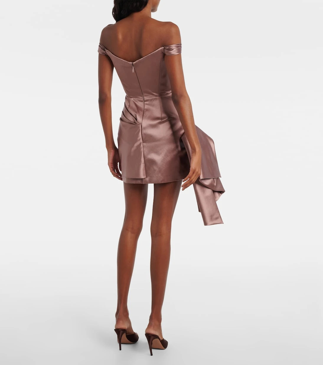 Alex Perry - Off-shoulder cotton and silk satin minidress