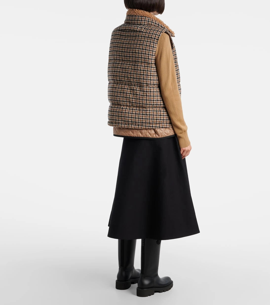 Moncler - Touvet checked wool-blend down vest