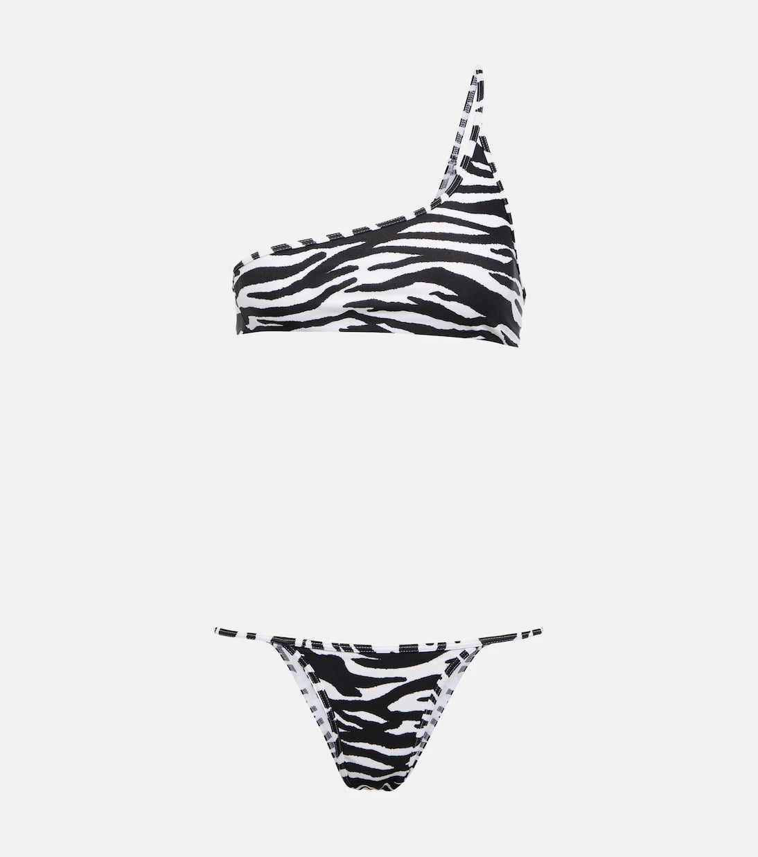 The Attico - Printed one-shoulder bikini