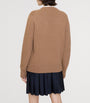 Beige Wool-Cashmere Logo Sweater