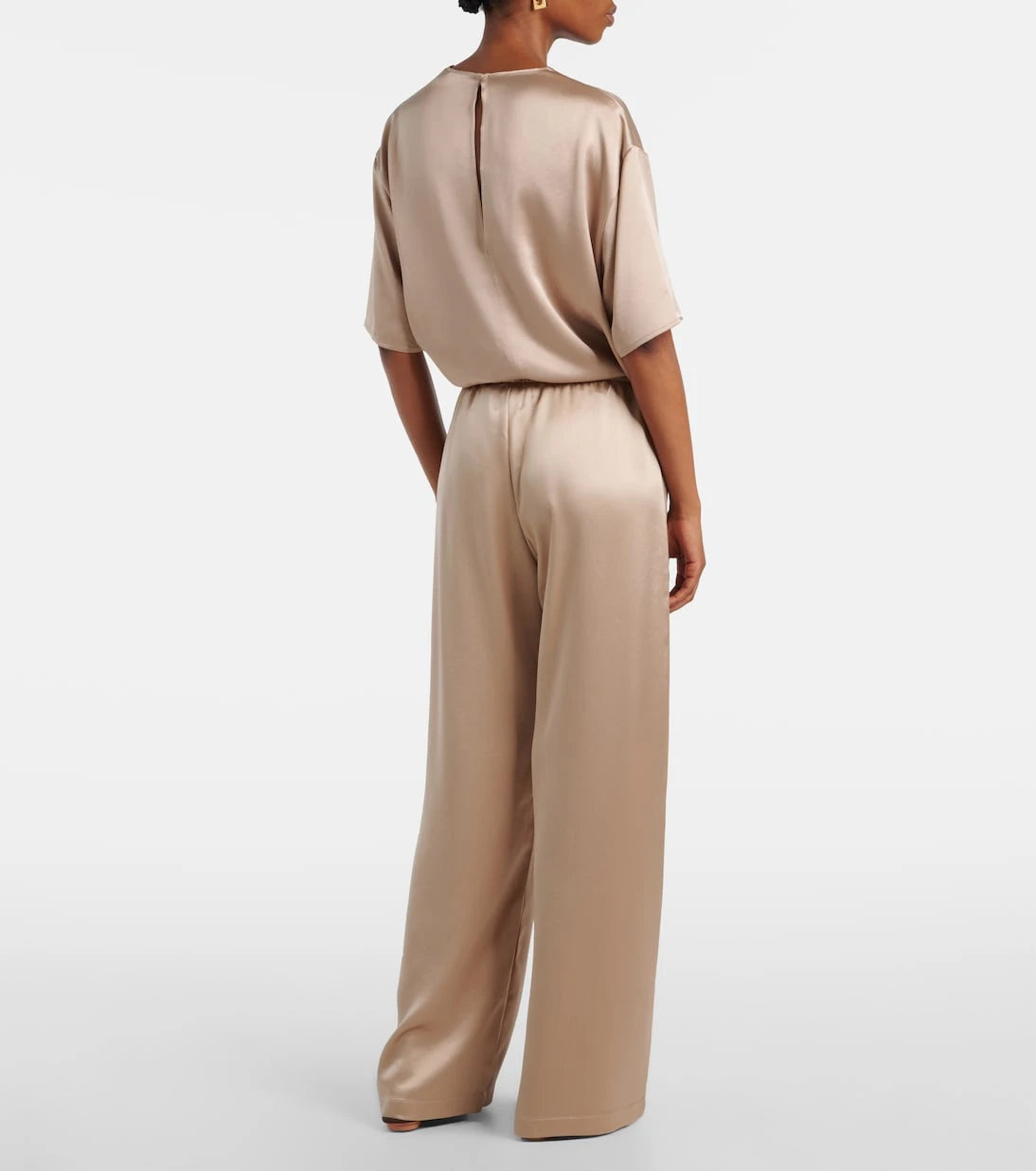 Leset - Barb mid-rise satin wide-leg pants