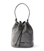 Metallic Mini Crystal-Embellished Bucket Bag