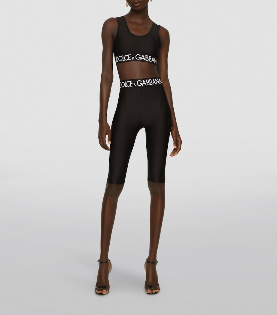 Multi Logo Waistband Short Leggings