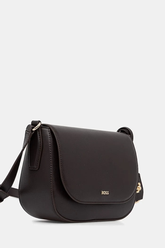 BOSS чанта crossbody дамска от кожа NUMAH Saddle