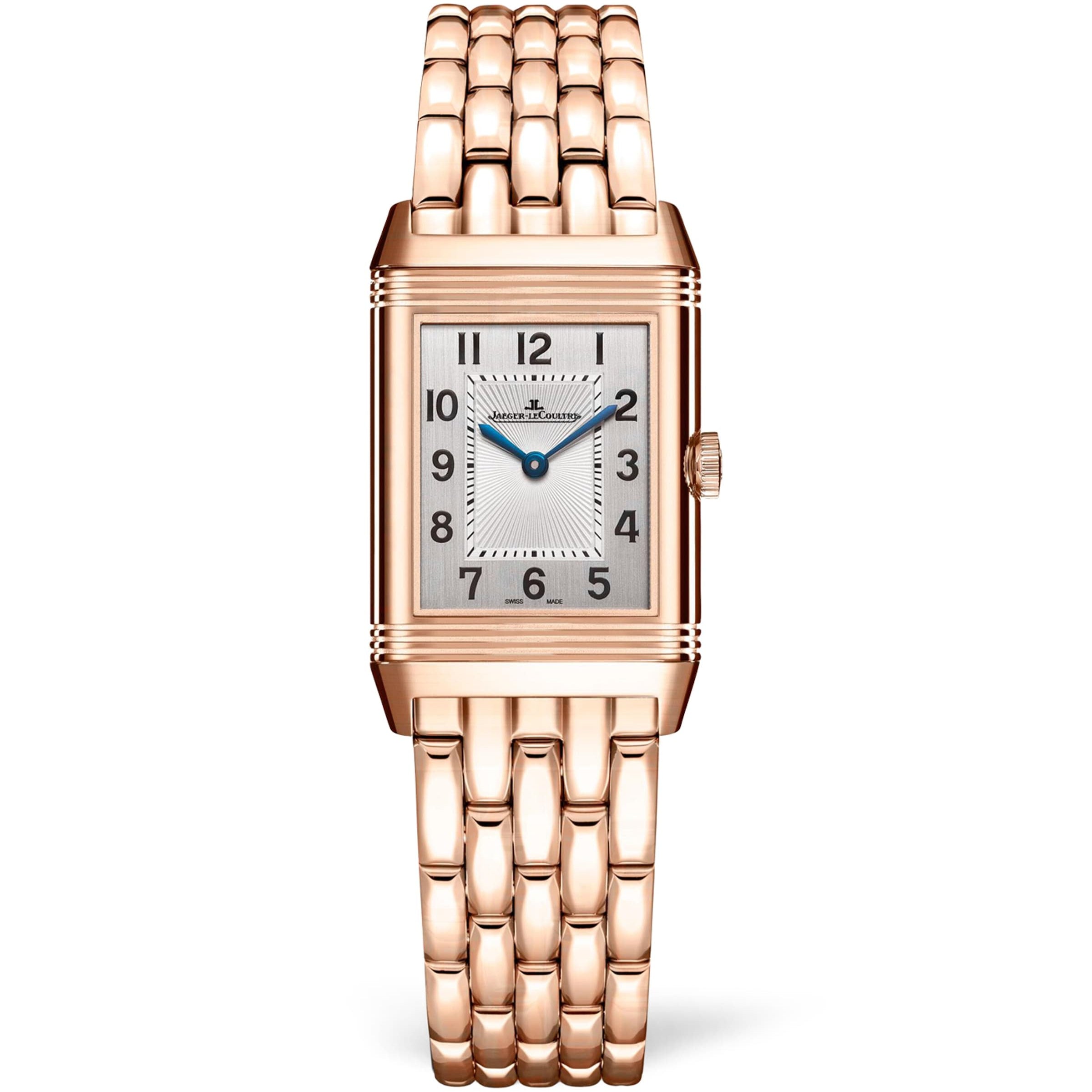 Jaeger-LeCoultre Small Rose Gold and Diamond Reverso Classic Duetto Watch 21mm