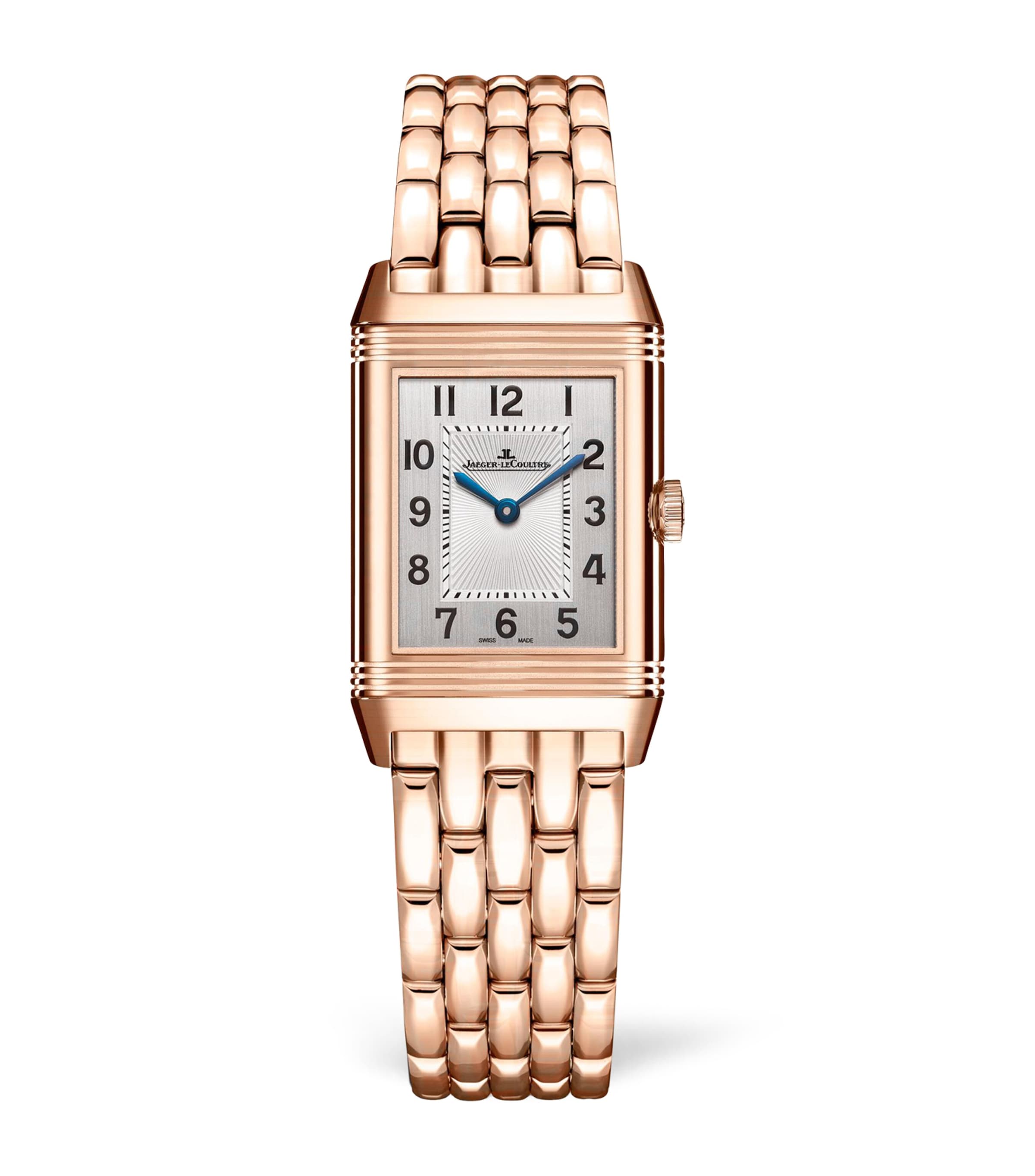 Jaeger-LeCoultre Small Rose Gold and Diamond Reverso Classic Duetto Watch 21mm