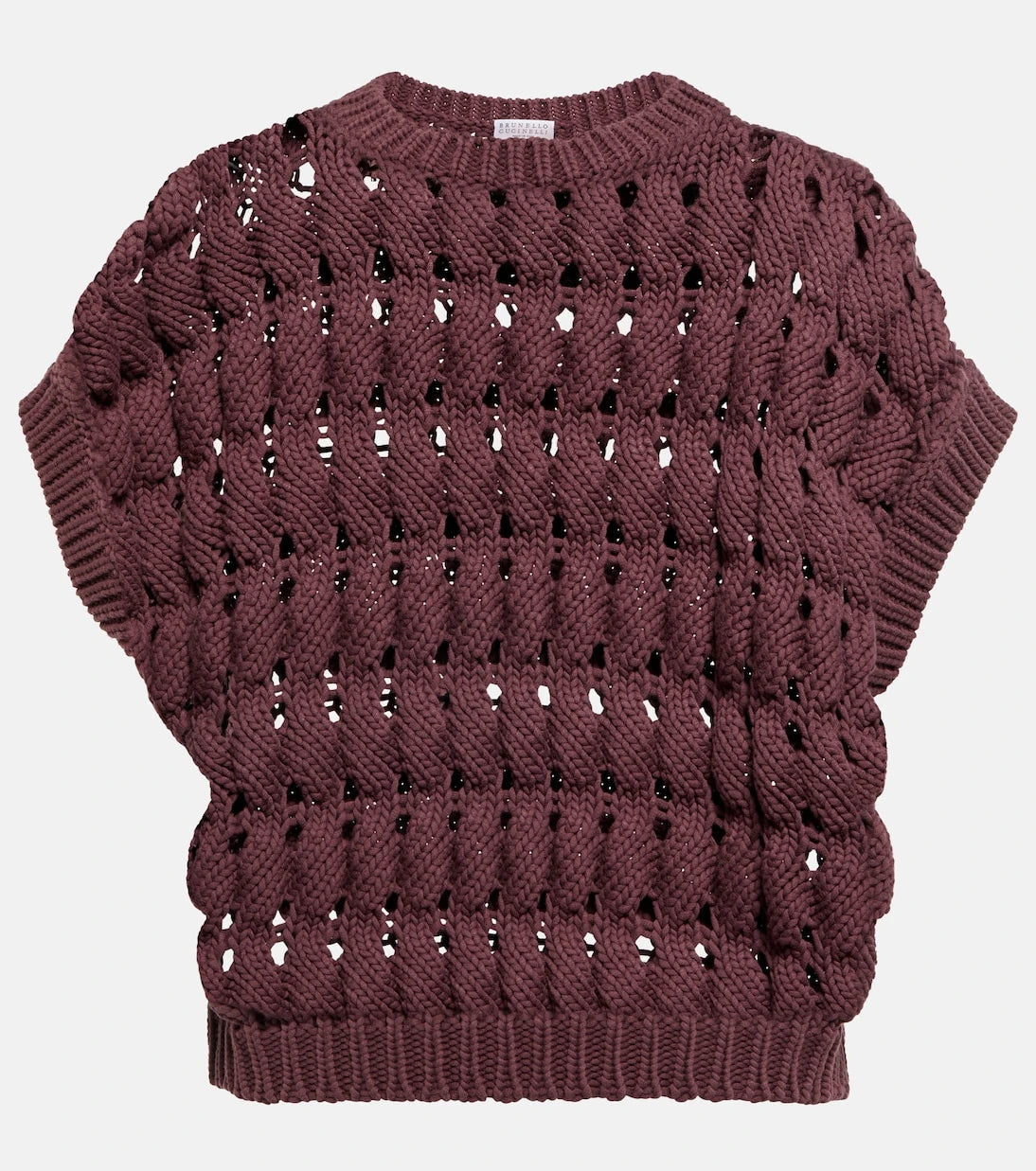 Brunello Cucinelli - Open-work cotton-blend top