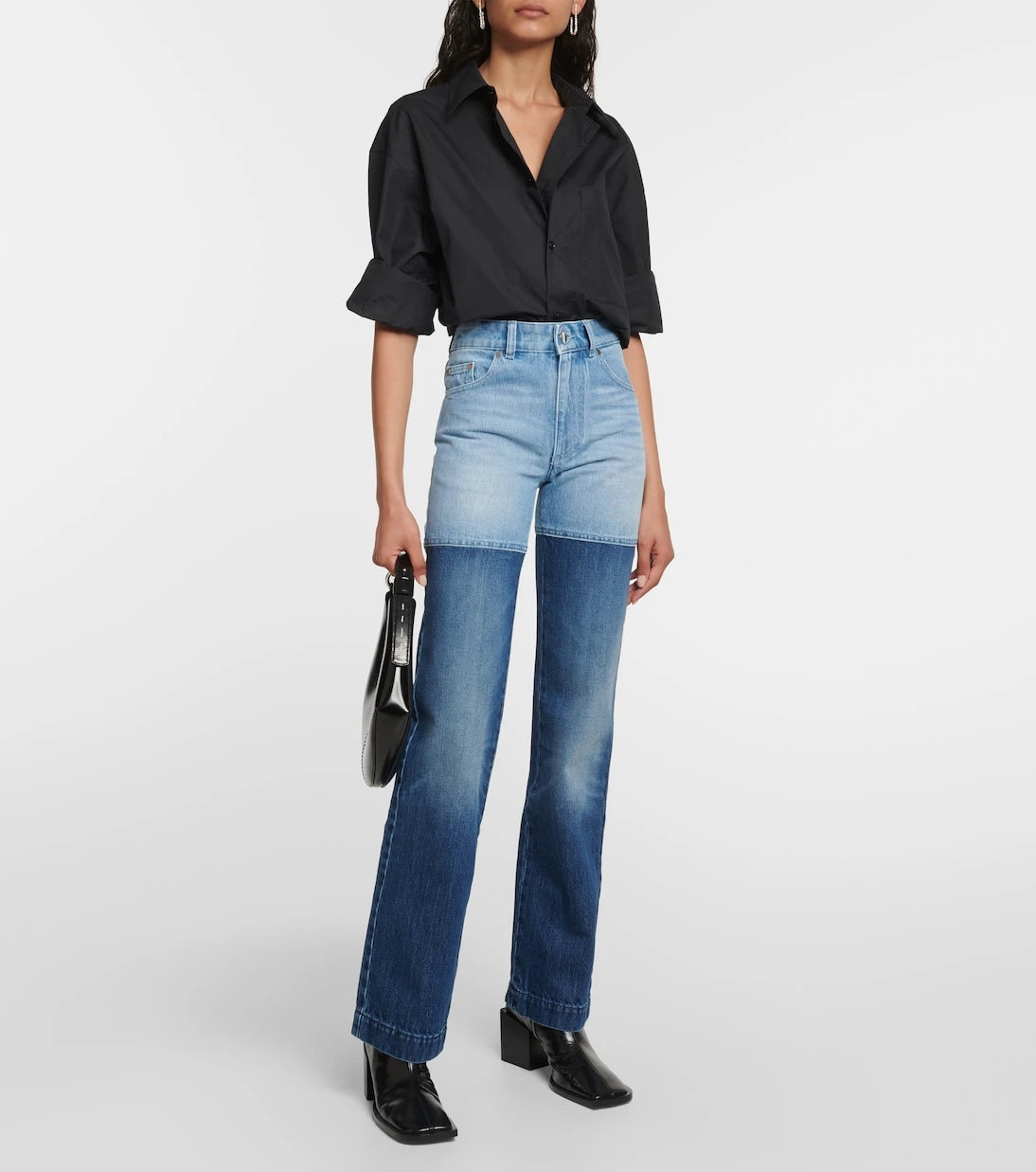 Peter Do - Patchwork high-rise straight jeans