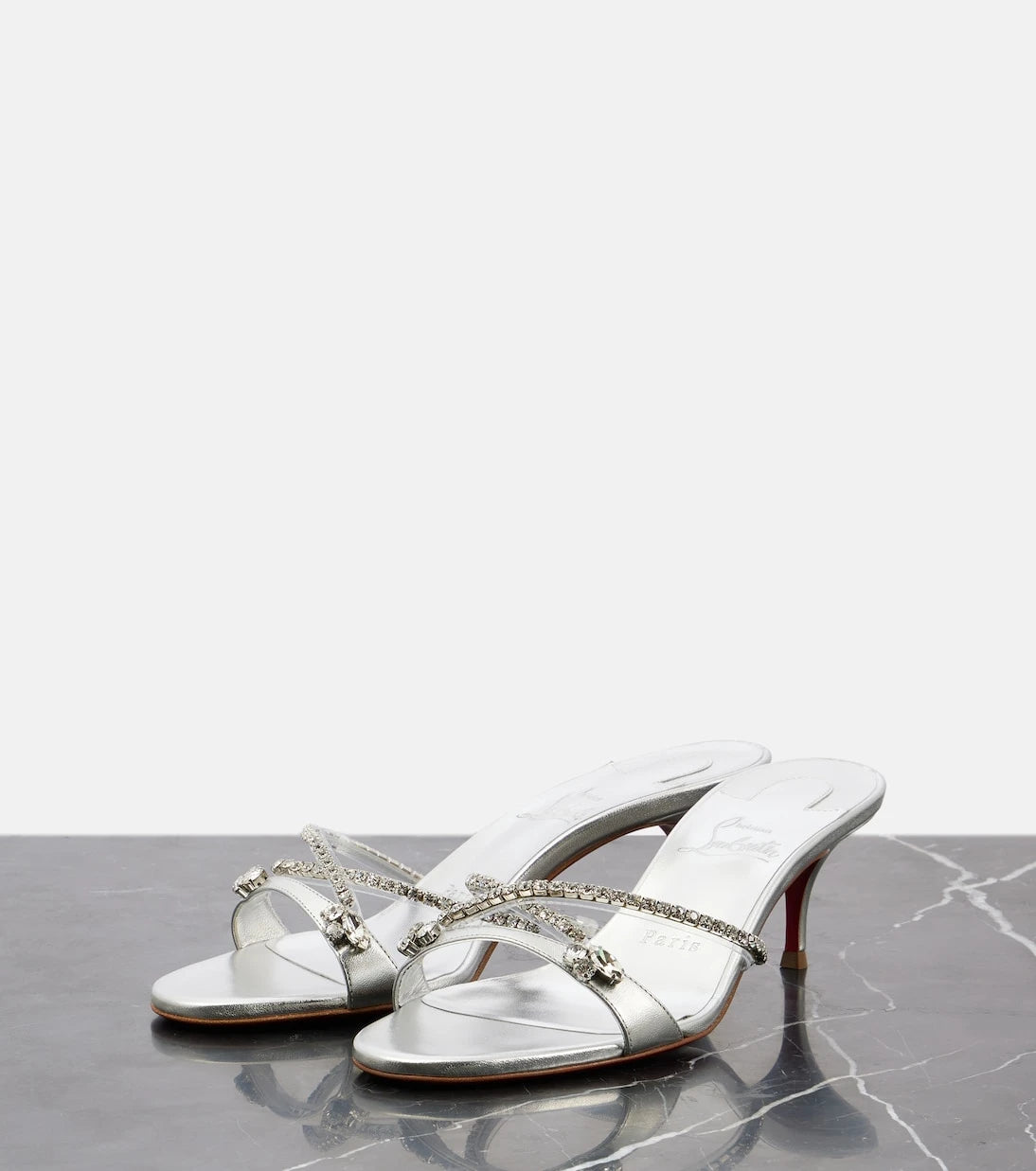 Christian Louboutin - Queen 55 embellished leather sandals
