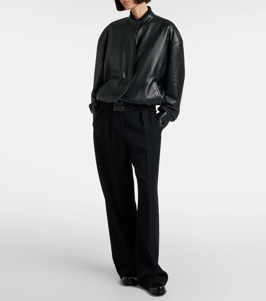 The Row - Eleonora leather bomber jacket