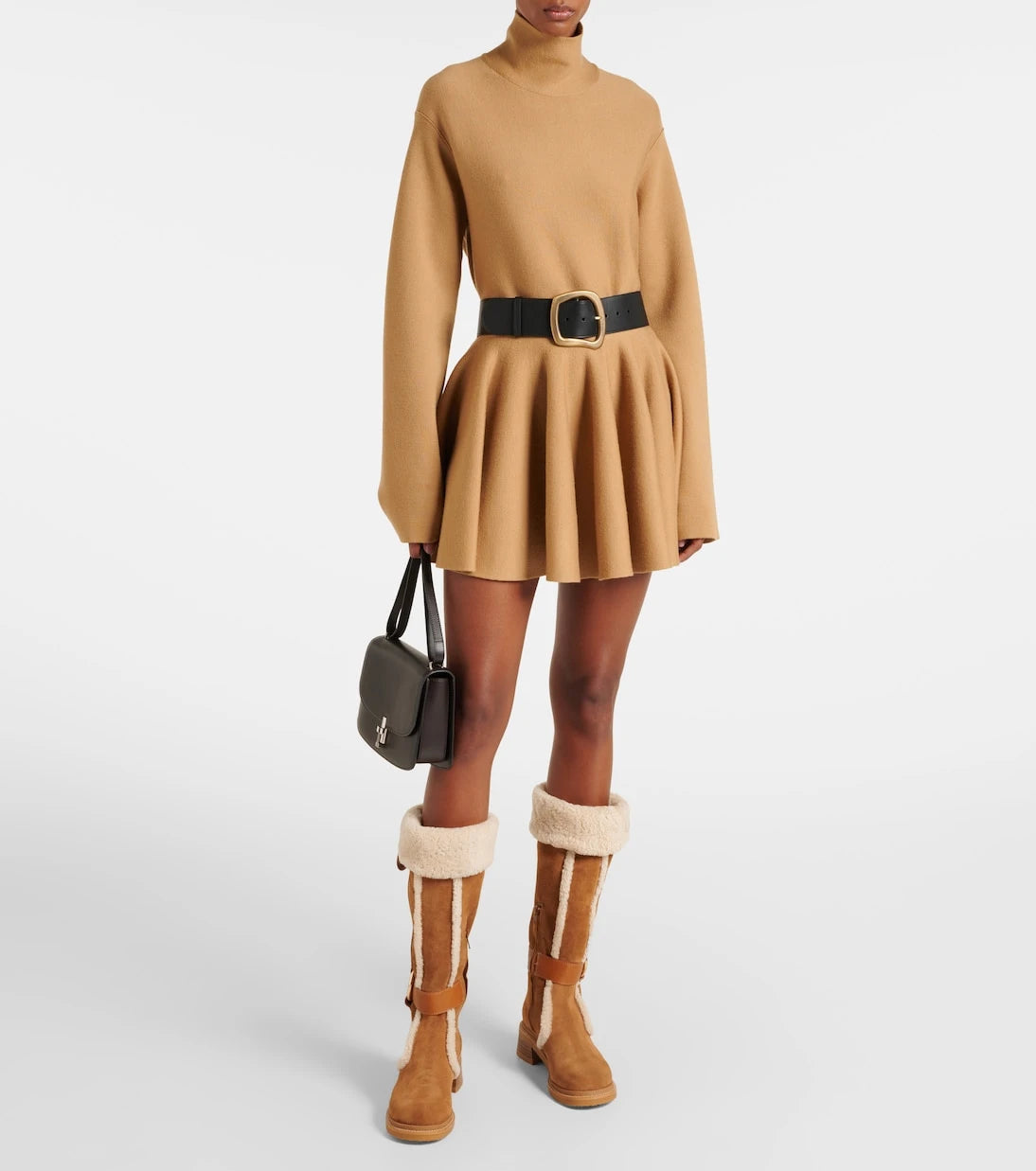See By Chloé - New Ring suede and shearling knee-high boots