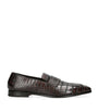 Crocodile Leather Penny Loafers